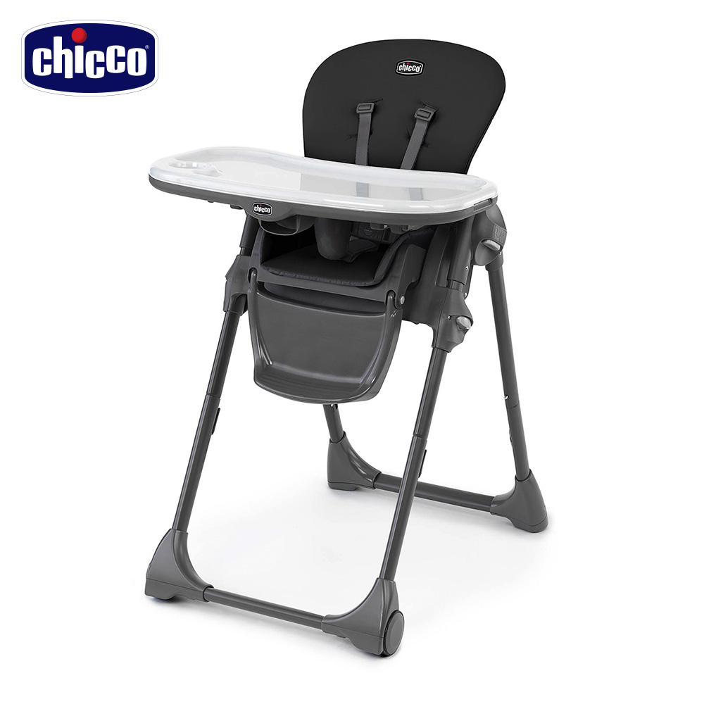 【chicco】Polly 現代兩用高腳餐椅-桑葚黑
