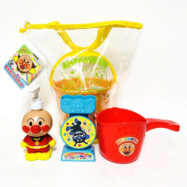 日本 麵包超人 Anpanman 洗澡用玩具5件組(4252)