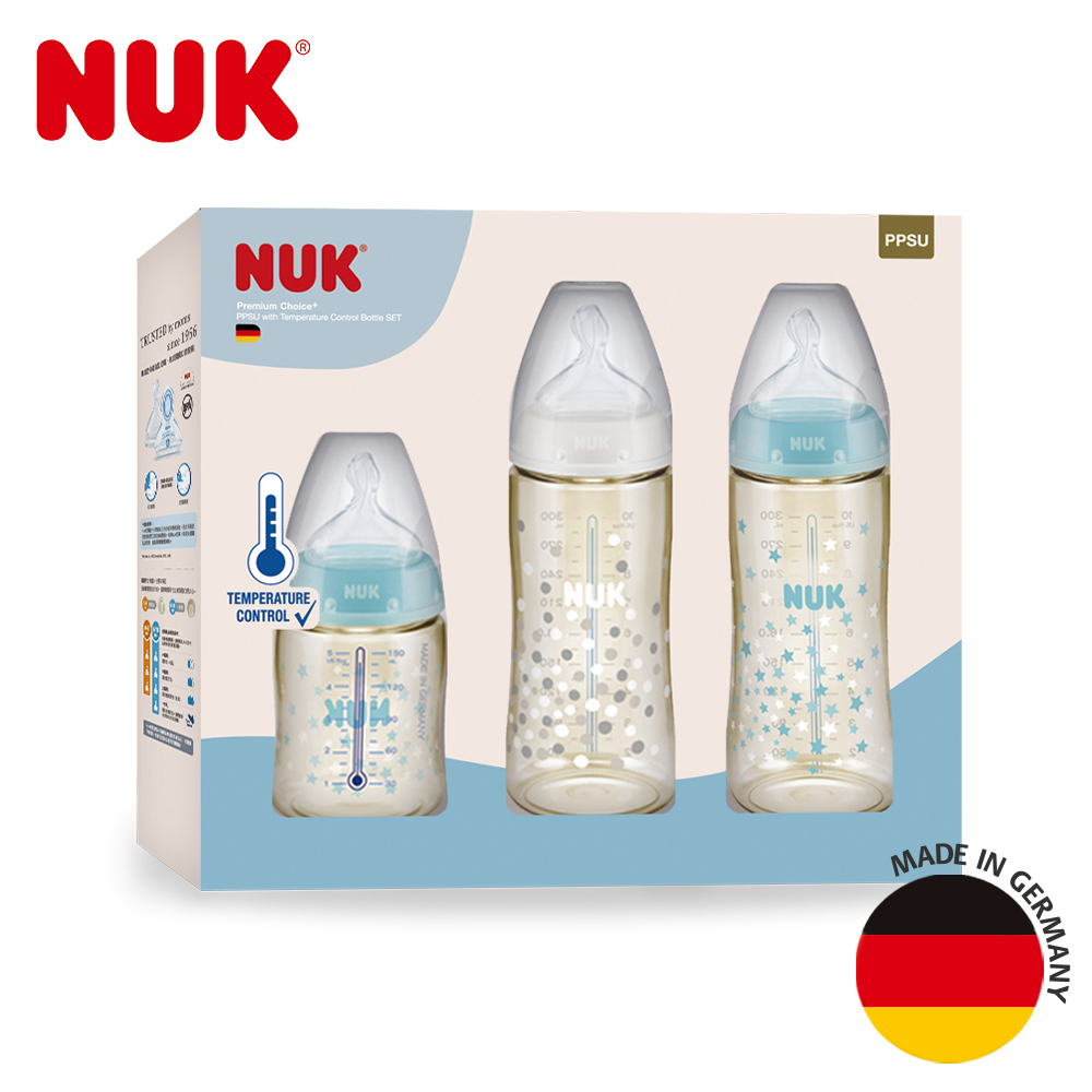 【NUK】PPSU感溫奶瓶禮盒(300ml*2+150ml*1)