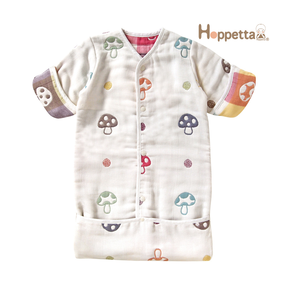 Hoppetta 繽紛蘑菇六層紗3WAY睡袍