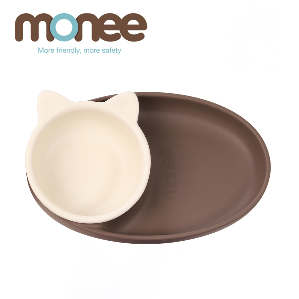 【韓國monee】100%白金矽膠 3in1白金矽膠兒童餐碗盤