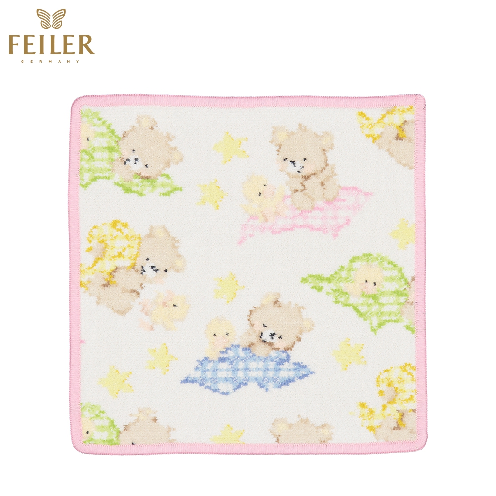 【Feiler】可愛泰迪方巾(25x25)粉