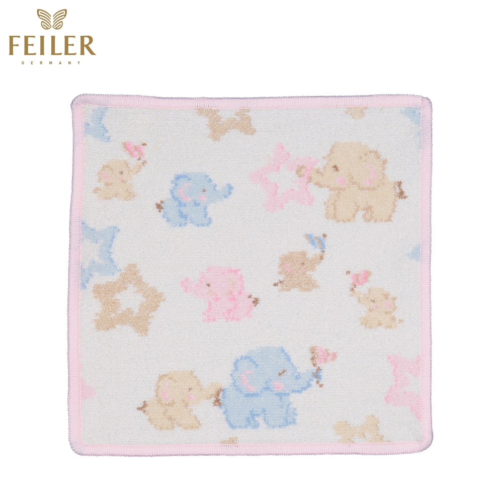 【Feiler】可愛大象方巾(25x25)粉