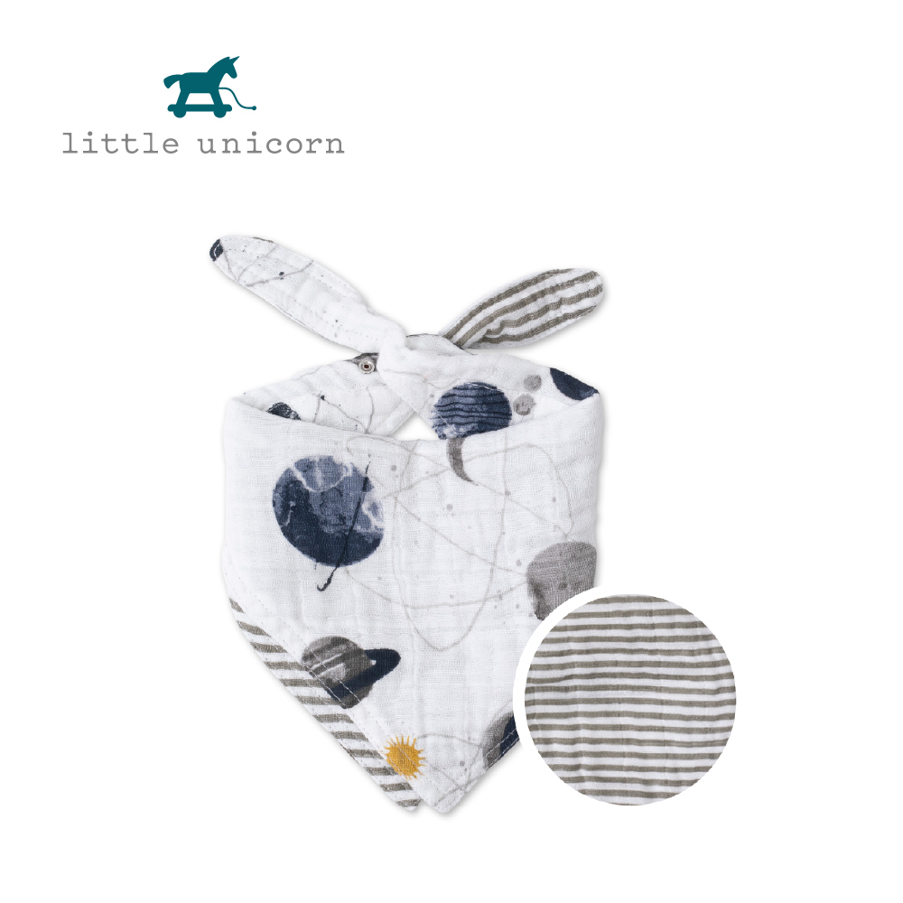 美國 Little Unicorn 純棉雙面三角圍兜 (宇宙探險)