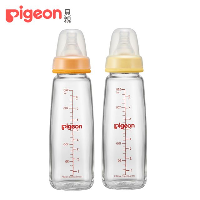 【Pigeon貝親】一般口徑玻璃奶瓶240ml(2色)