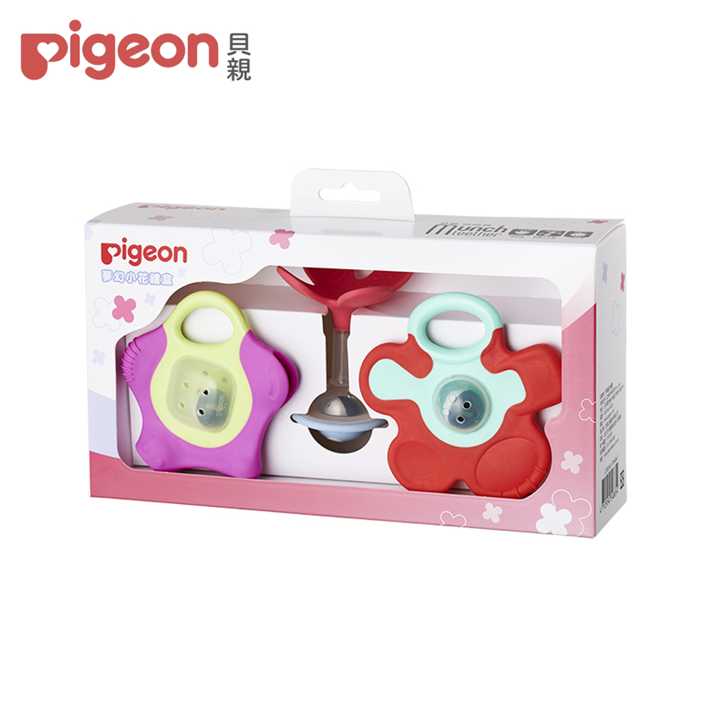 【Pigeon貝親】小花固齒器禮盒