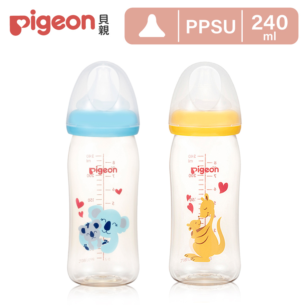 【Pigeon 貝親】寬口母乳實感PPSU彩繪奶瓶240ml(2款)
