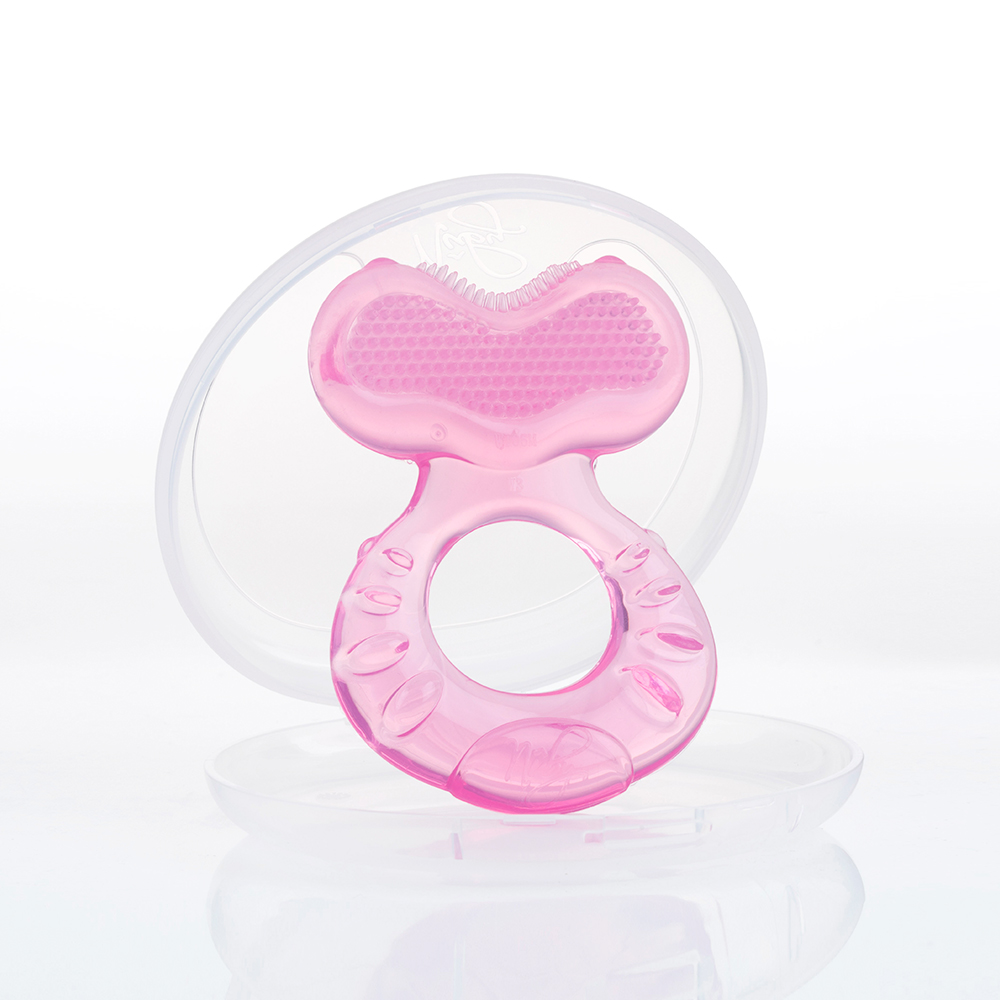 Nuby 小魚軟質固齒器-Comfort package-粉紅