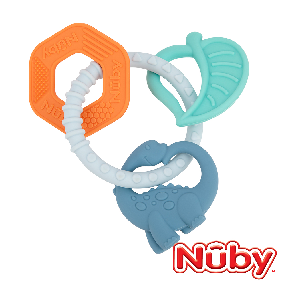 Nuby 矽膠手環固齒器-恐龍