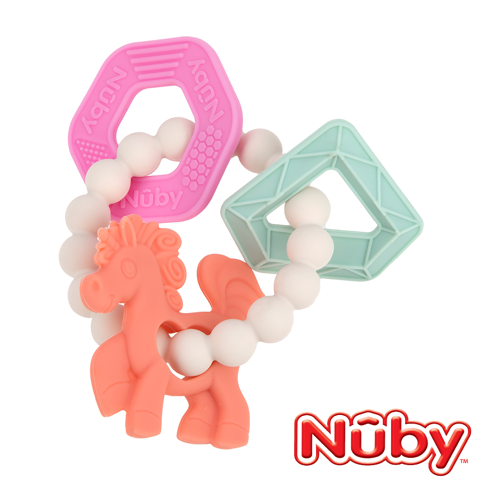 Nuby 矽膠手環固齒器-獨角獸