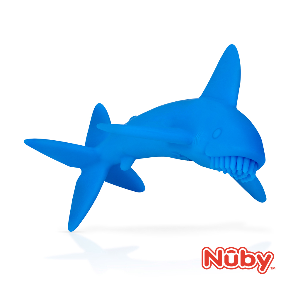NUBY鯊魚固齒器-藍
