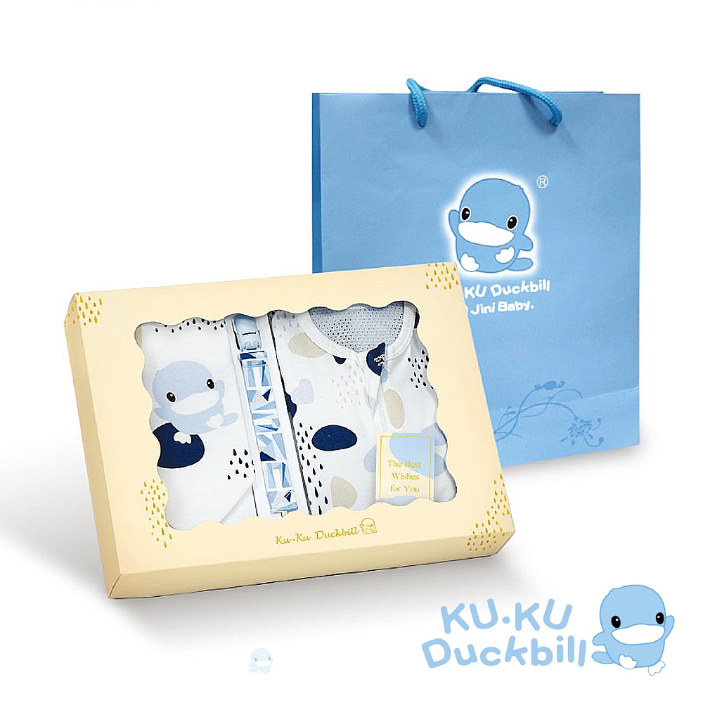 酷咕鴨超好眠洞洞成長包巾寵愛禮盒3件組(藍點印記/粉彩印記)