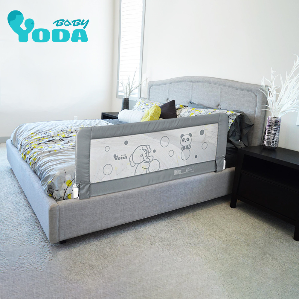 YoDa 第二代動物星球兒童床邊護欄-小熊灰