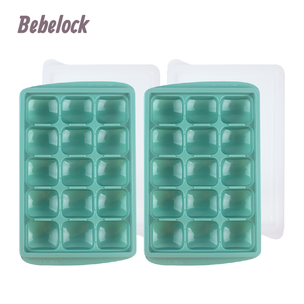 BeBeLock 食品冰磚盒15g(15格) 薄荷綠*2