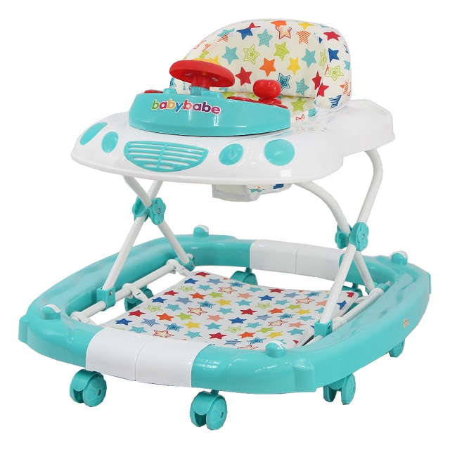 Babybabe-多功能汽車嬰幼兒學步車-純粹藍
