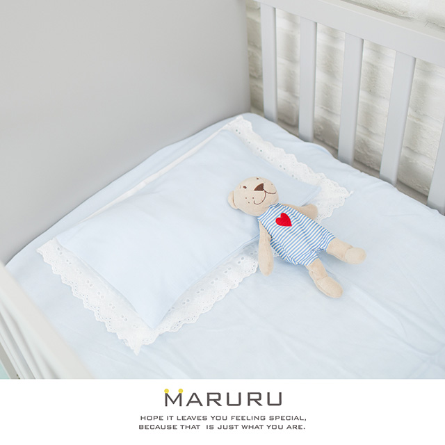 MARURU日本製嬰兒床單70 x130cm 嬰兒藍
