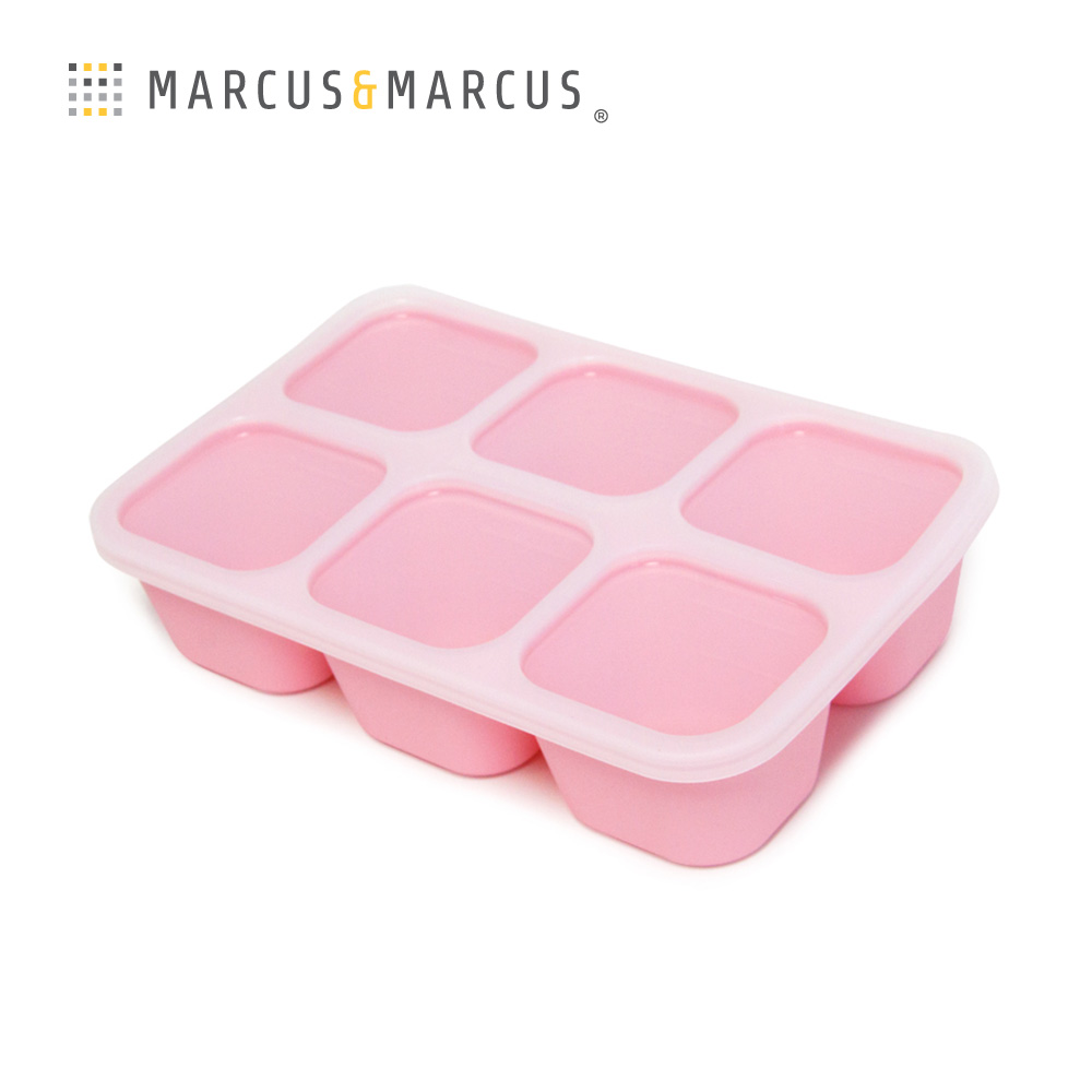 MARCUS＆MARCUS 動物樂園造型矽膠副食品分裝保存盒-粉紅豬