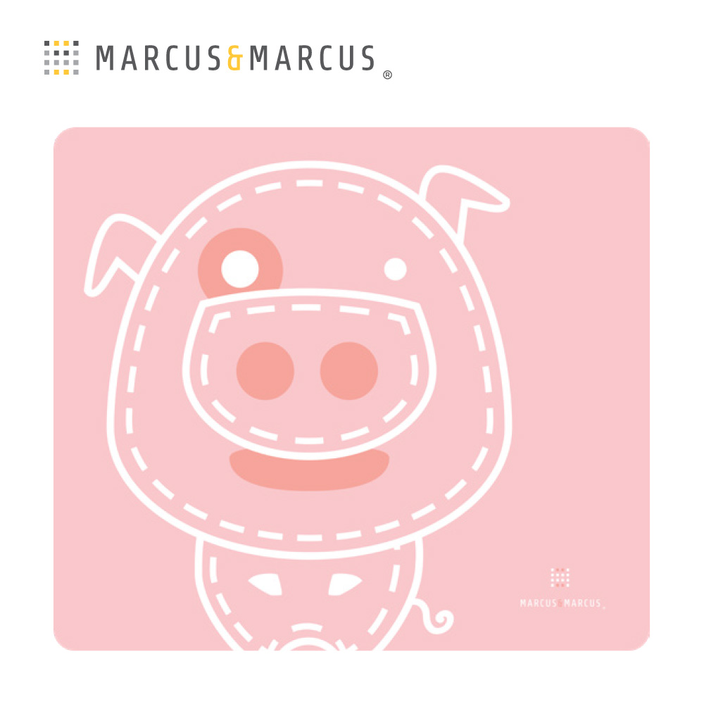 MARCUS＆MARCUS 動物樂園矽膠餐墊-粉紅豬