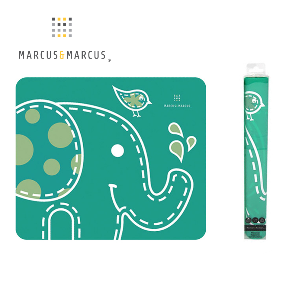 MARCUS＆MARCUS 動物樂園矽膠餐墊-綠大象