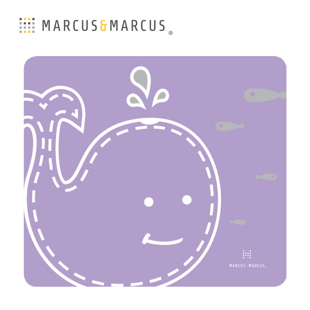 MARCUS＆MARCUS 動物樂園矽膠餐墊-紫鯨魚