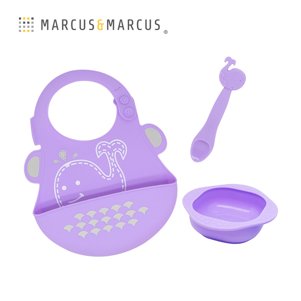 MARCUS＆MARCUS 動物樂園餵食禮盒組-紫鯨魚