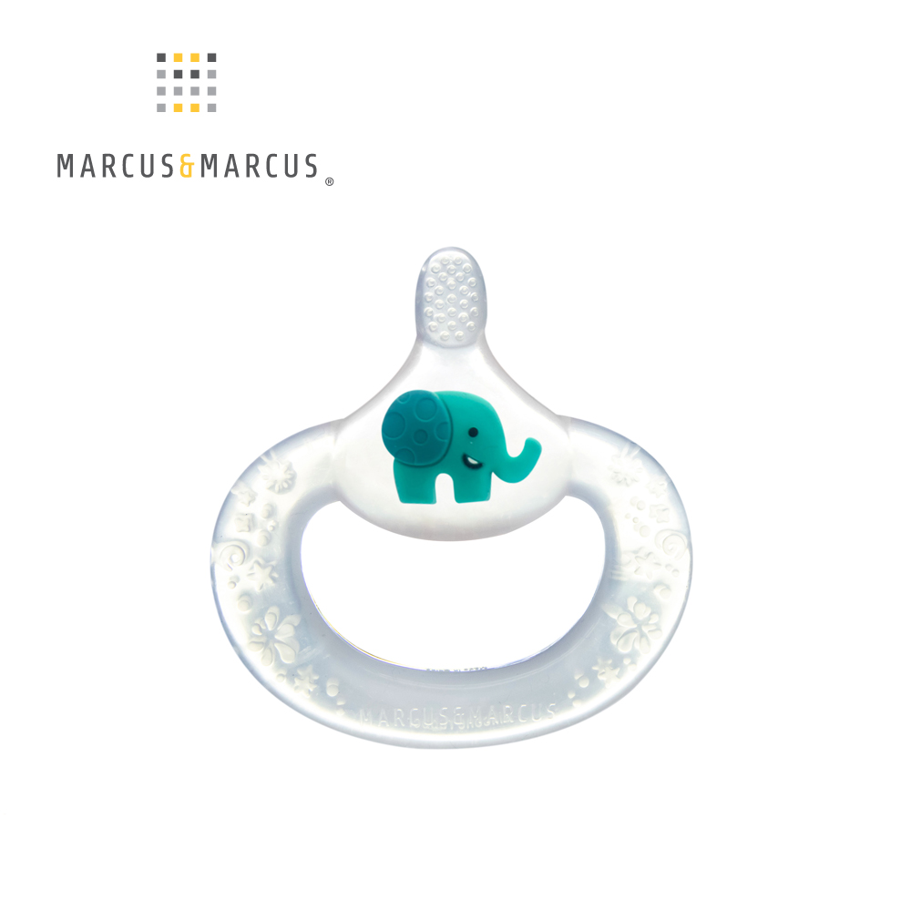 MARCUS＆MARCUS 動物樂園手握固齒乳牙刷-綠大象