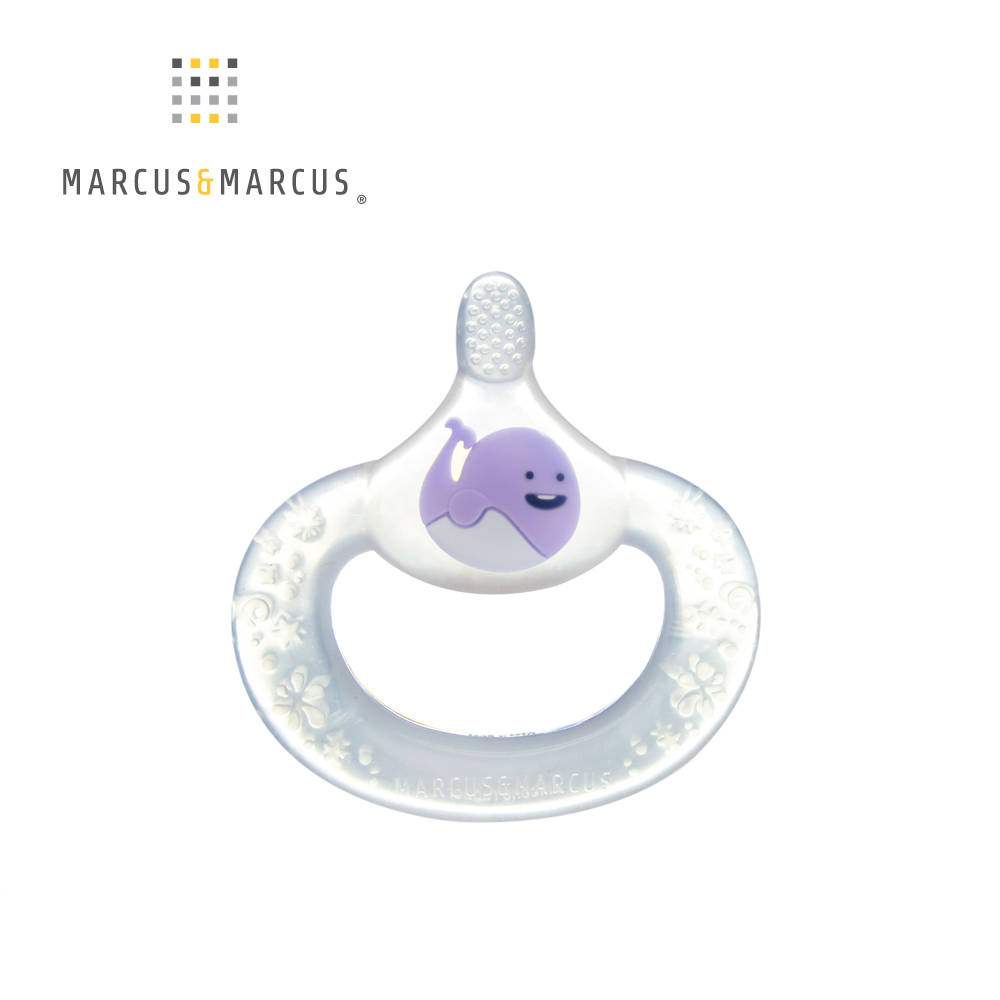 MARCUS＆MARCUS 動物樂園手握固齒乳牙刷-紫鯨魚