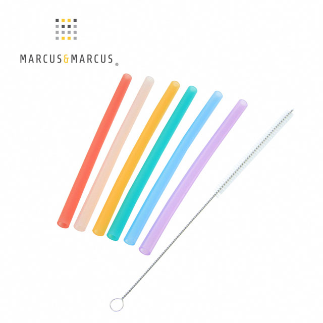 MARCUS＆MARCUS 動物樂園果凍矽膠吸管7件組