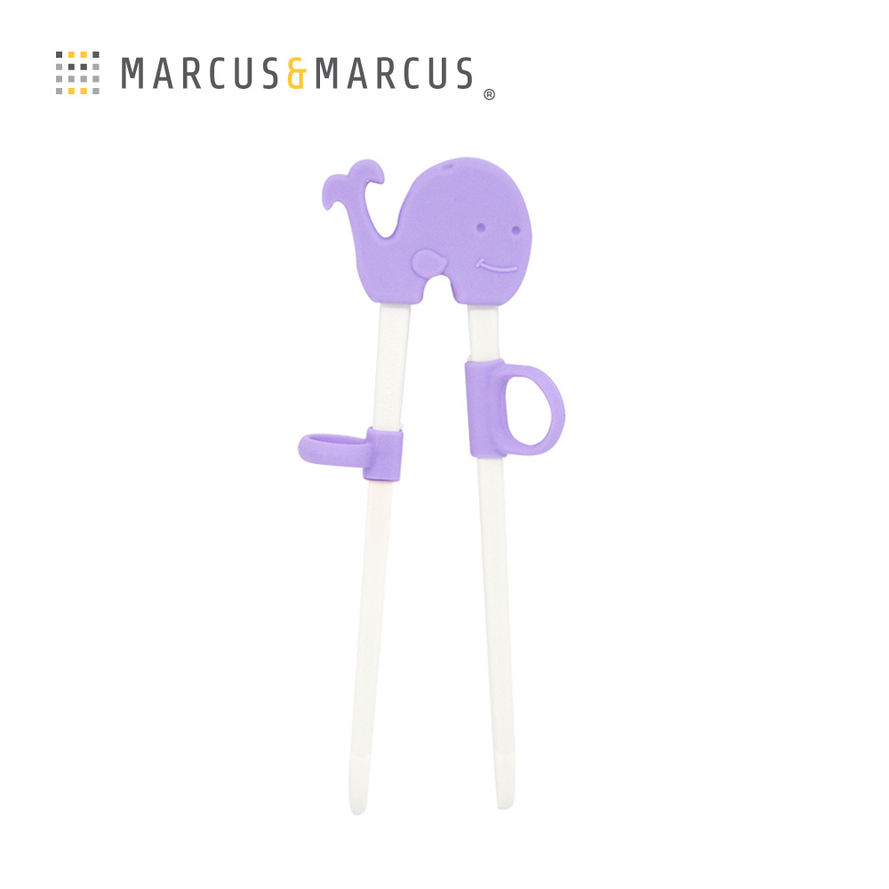 MARCUS＆MARCUS 動物樂園幼兒學習筷-鯨魚(紫)