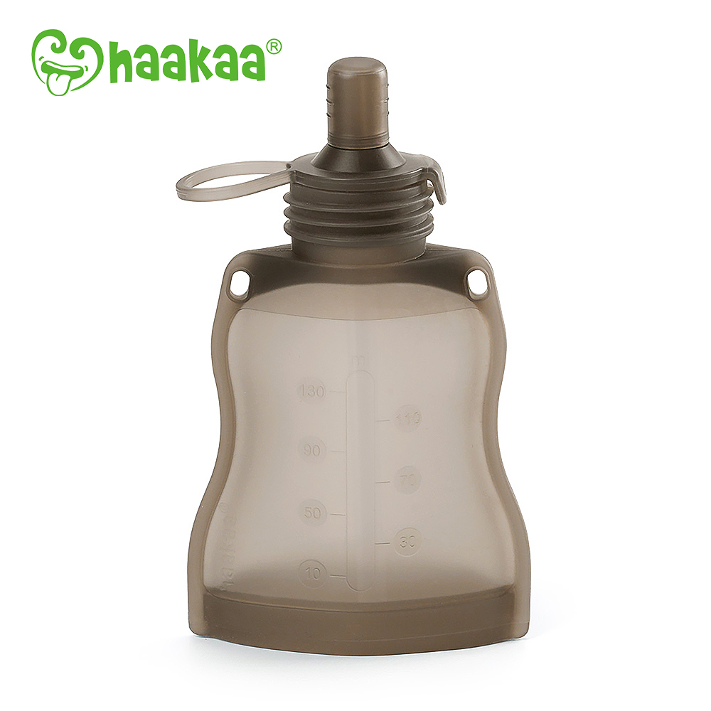 【紐西蘭Haakaa】矽膠吸管美味袋130ml (可裝飲料/果泥/嬰兒食品)