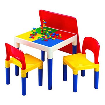 ☆ DELSUN ☆ [DELSUN 8601-2兒童積木桌椅組 塑膠桌椅 原色 DIY 多功能桌椅 台灣製造