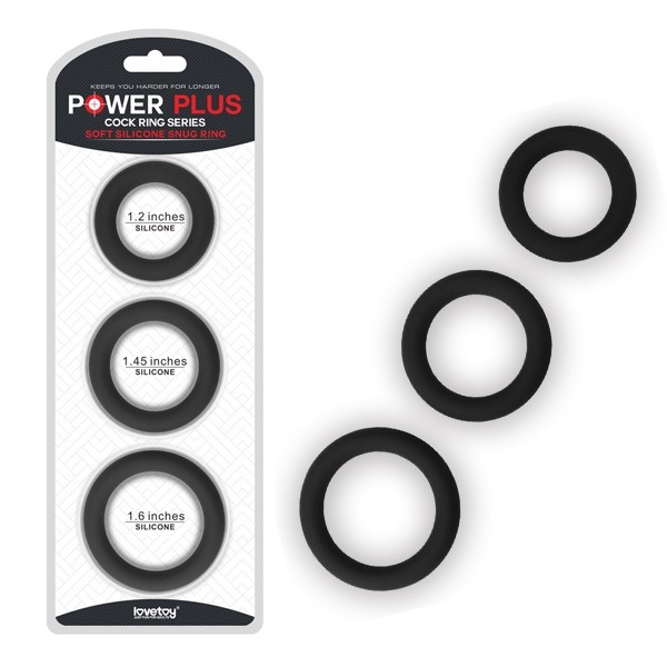 【樂谷精選】POWER PLUS矽膠套環3入(薄)-黑