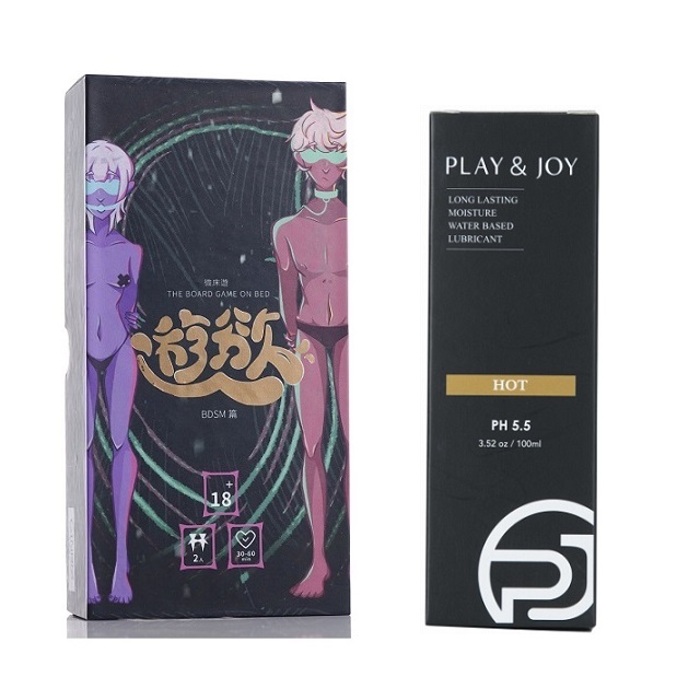 【組合】Play&joy熱感潤滑液100ml + 微床遊 遊慾-BDSM篇 成人桌遊 (情樂創意)