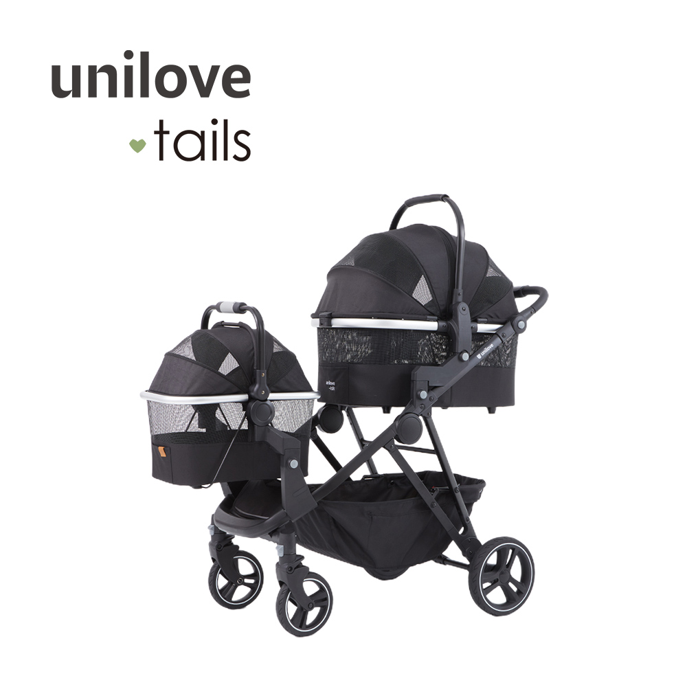 unilove.tails 英國 Dlxtour好好推雙籃寵物推車-豪華雙籃組合(大+小)