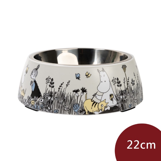 Muurla 嚕嚕米寵物碗 毛小孩 寵物碗 狗碗 22cm 淺灰