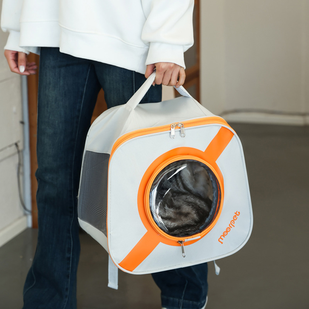 【寵物愛家】 喵星人飛碟包寵物包雙肩包透氣便攜式可折疊貓犬外出包(寵物包)