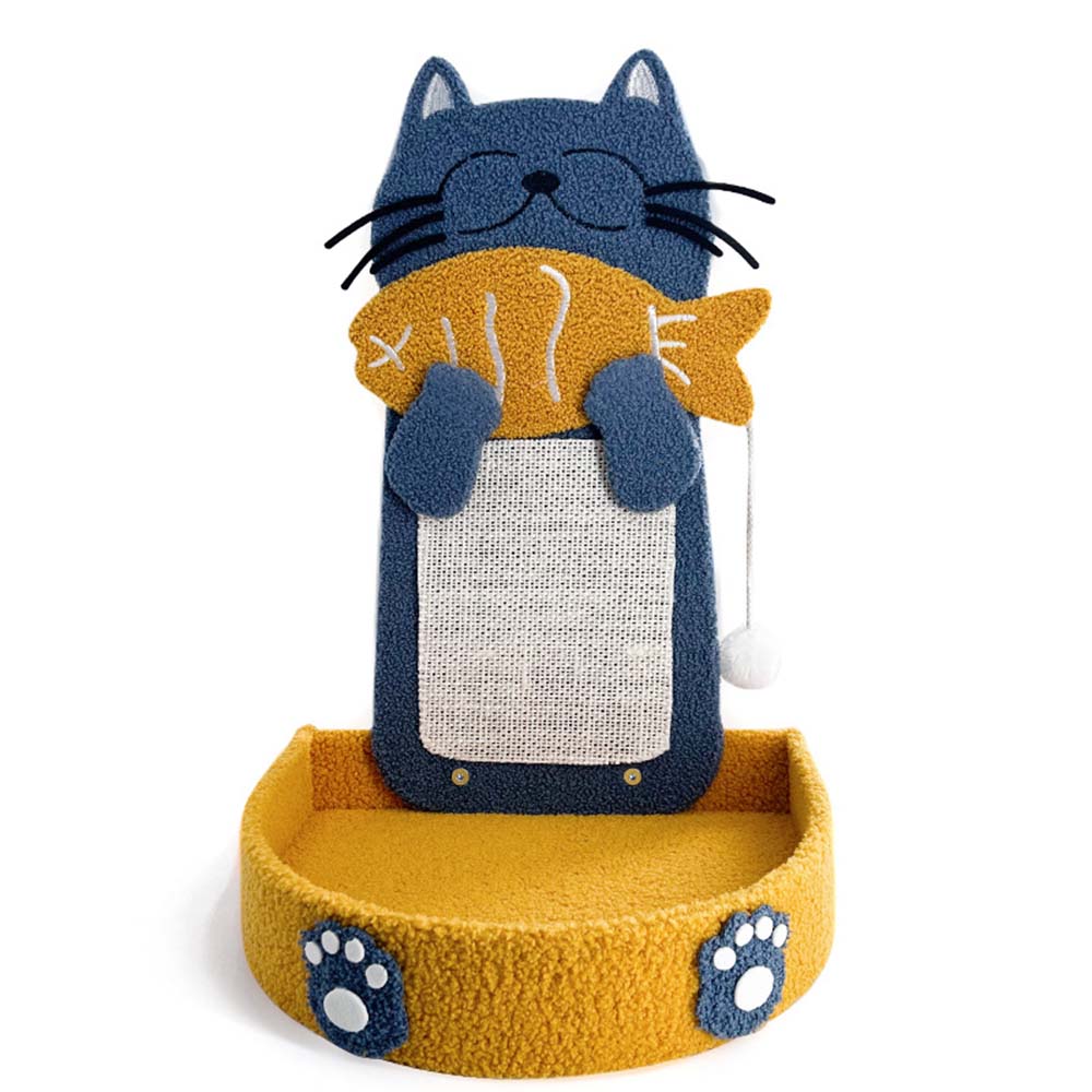 【寵物愛家】貓吃魚創意設計貓抓板-落地款