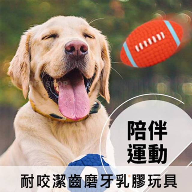 狗狗玩具耐咬潔齒磨牙乳膠玩具 寵物互動發聲訓練球