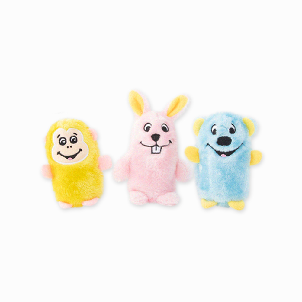 ZippyPaws 毛茸茸夥伴-猴子、兔子、熊熊 寵物玩具 (啾啾聲 有聲玩具 狗玩具 )