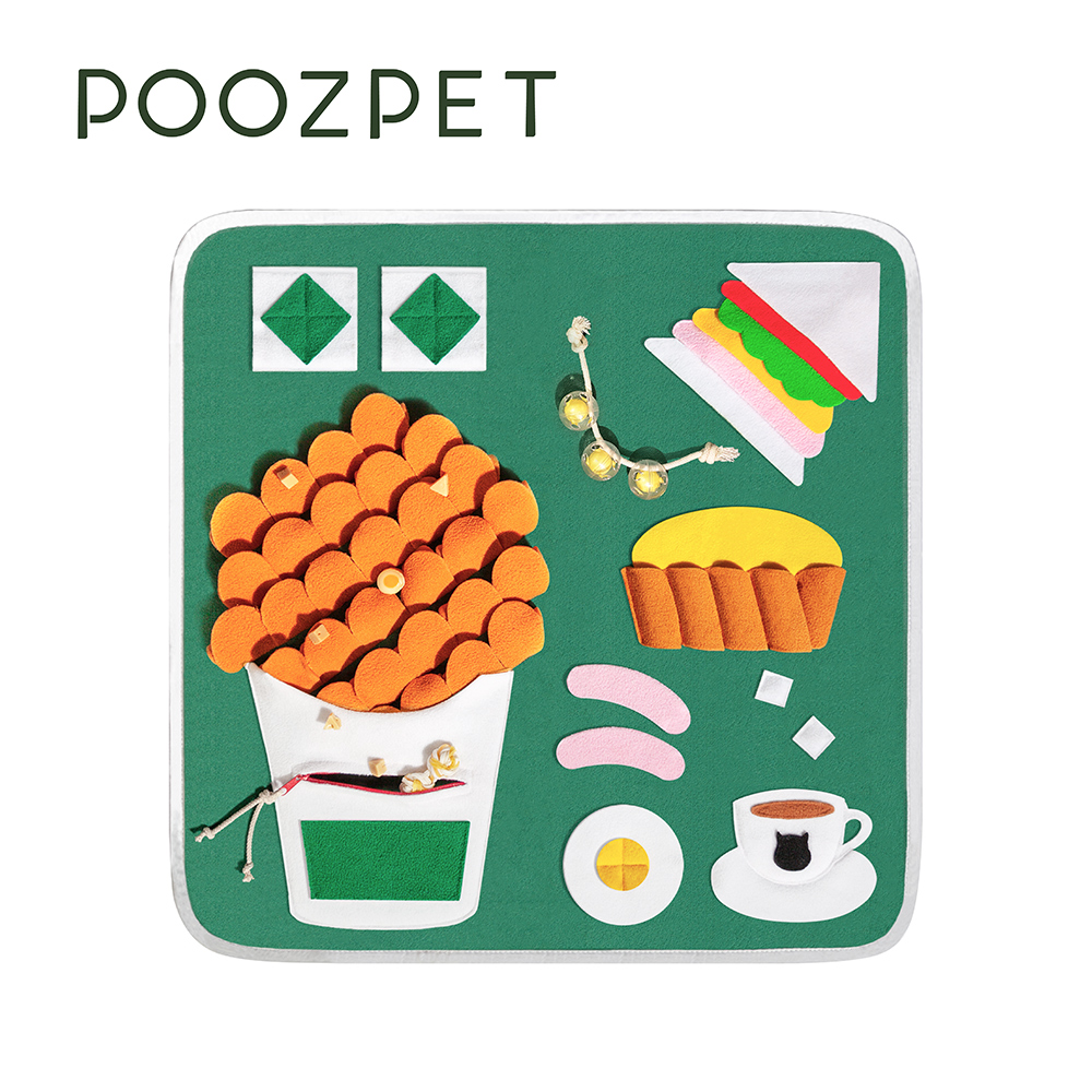 【POOZPET】寵物益智 遊戲紓壓嗅聞墊-港式飲茶款(PT034)