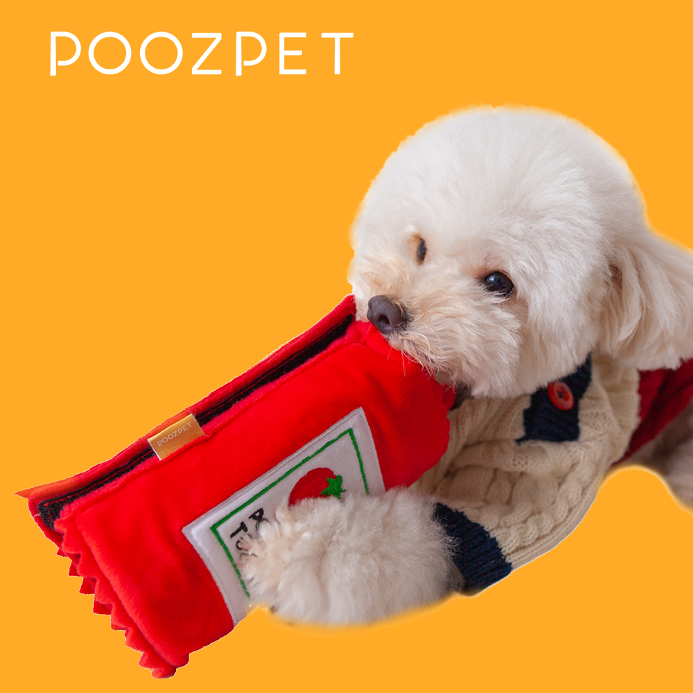 【POOZPET】寵物益智 遊戲紓壓藏食玩具-番茄醬款(PT055)
