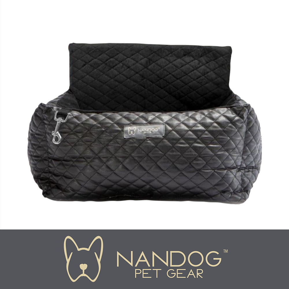 NANDOG 奶狗 寵物用汽車安全座椅 VEGAN LEATHER BLACK ( S )