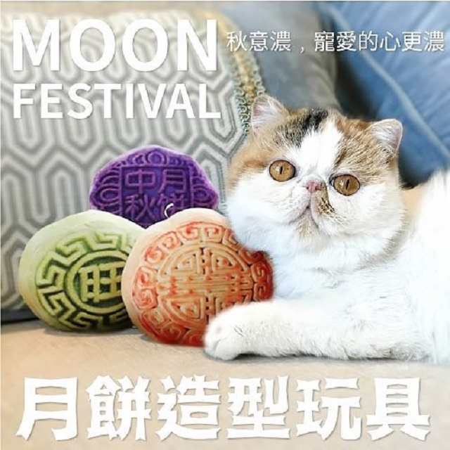 【3入組】iCat 寵喵樂-貓薄荷-中秋團圓月餅造型玩具