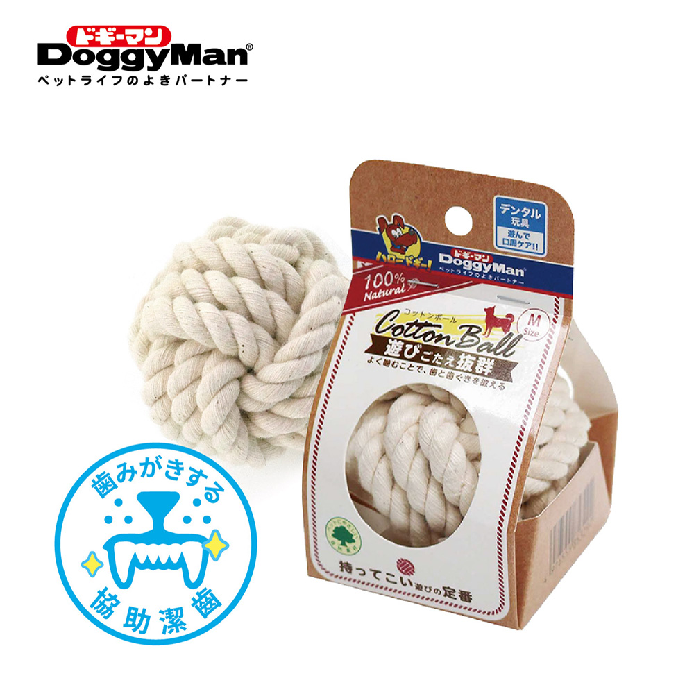 DoggyMan 犬用自然素材棉質潔牙遊戲球-S
