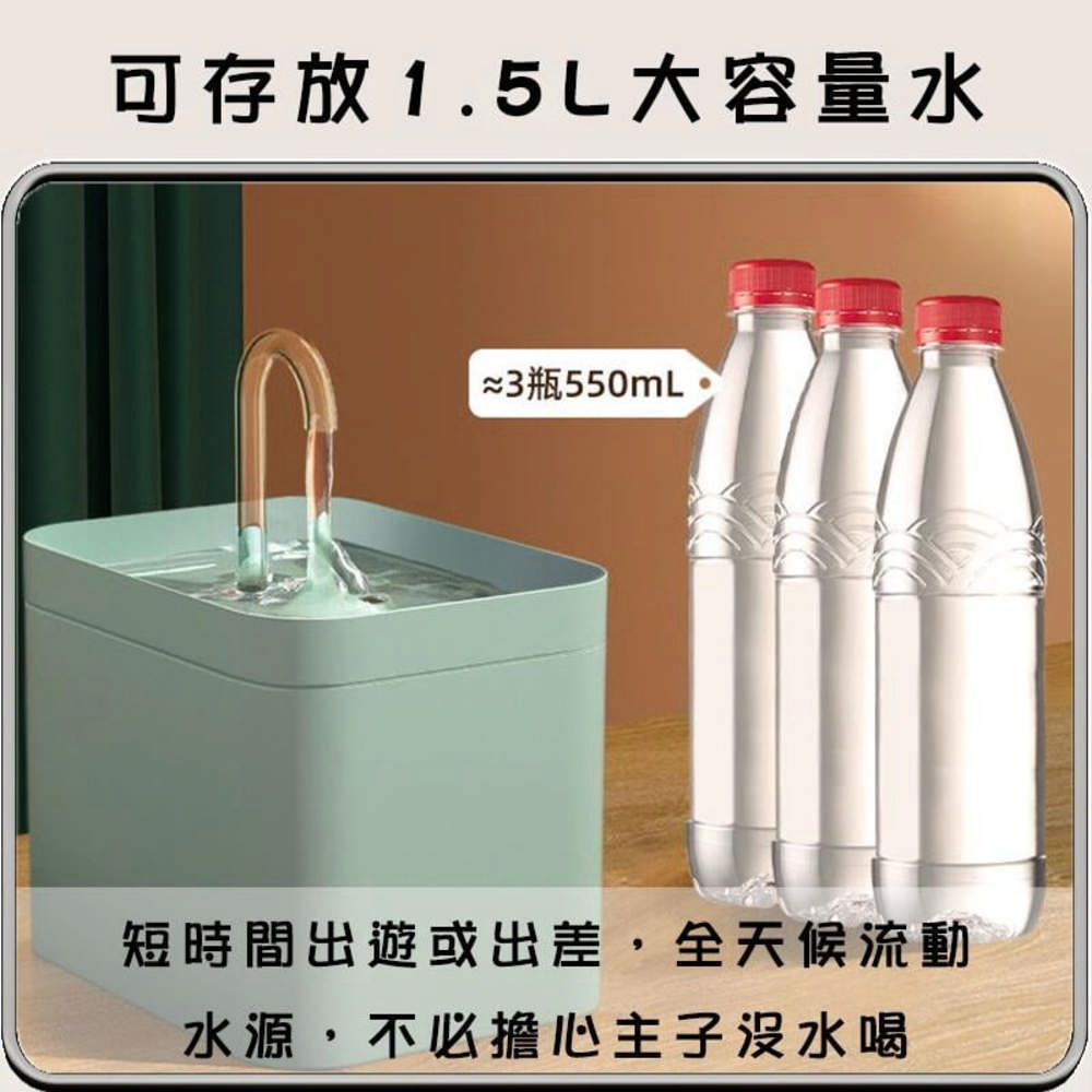 寵物自動迴圈飲水機 1.5L大容量