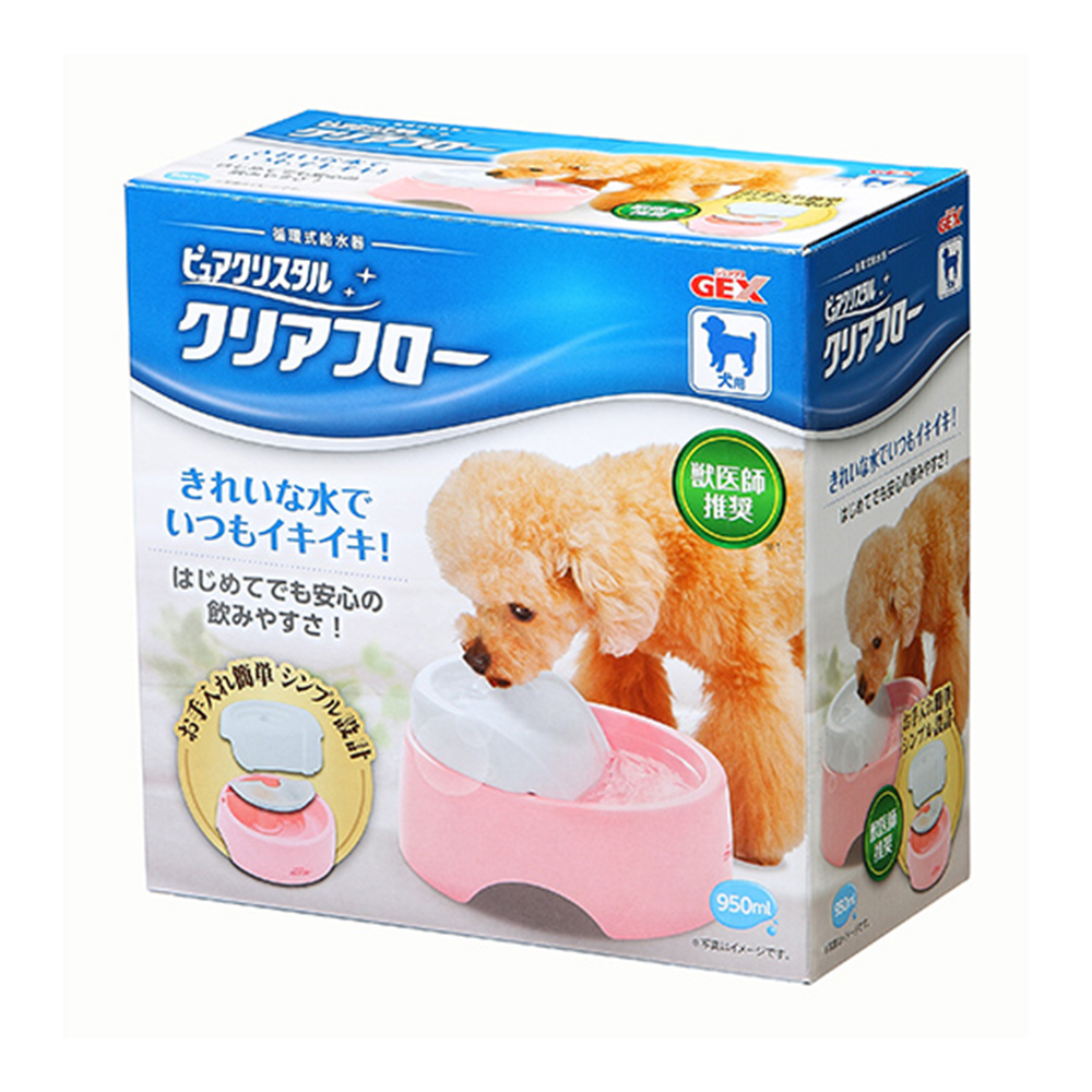 日本GEX小型犬用循環淨水飲水器950ml/濾水器兩色