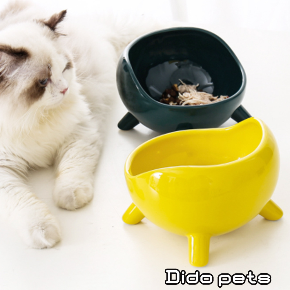 【Dido Pets】全陶瓷 四腳造型 加高寵物碗 (PT091)