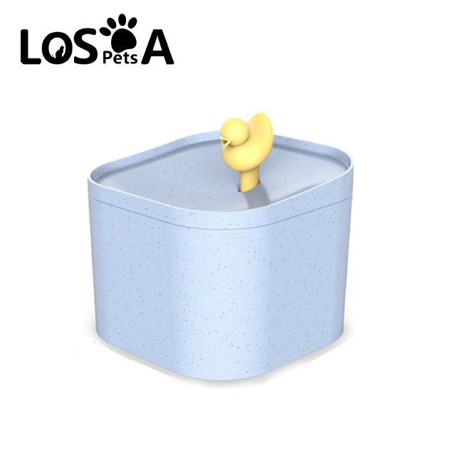 LOSOA PET 小鴨自動飲水機貓狗通用喝水神器插電款(含7濾芯)-藍