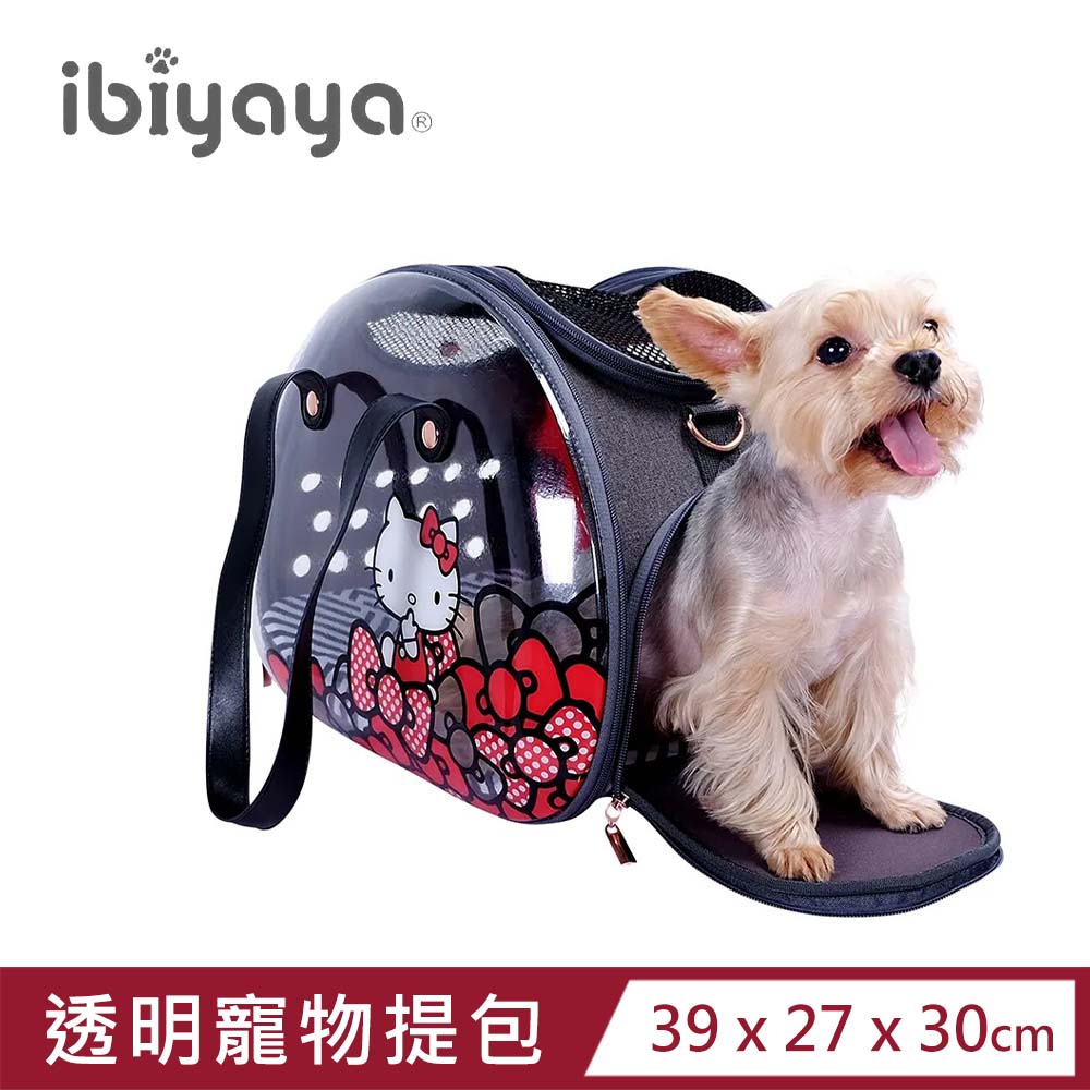 【ibiyaya 翼比】HELLO KITTY個性風-兩面透明寵物提包-紅色 (FC1820-KT-R)