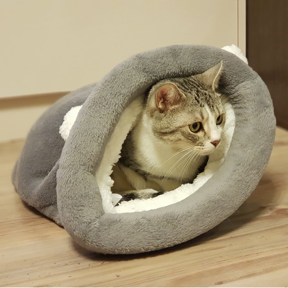 【WAWAWA】日韓款貓咪造型方便收納寵物貓狗睡袋窩